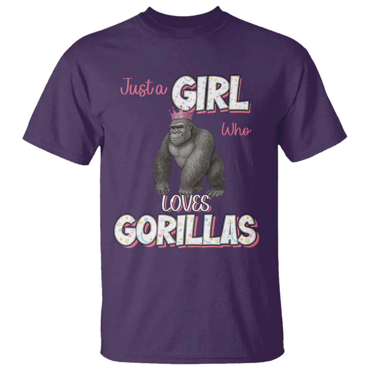 Gorilla Lover Gift T Shirt Just A Girl Who Loves Gorillas TS12 Purple Print Your Wear