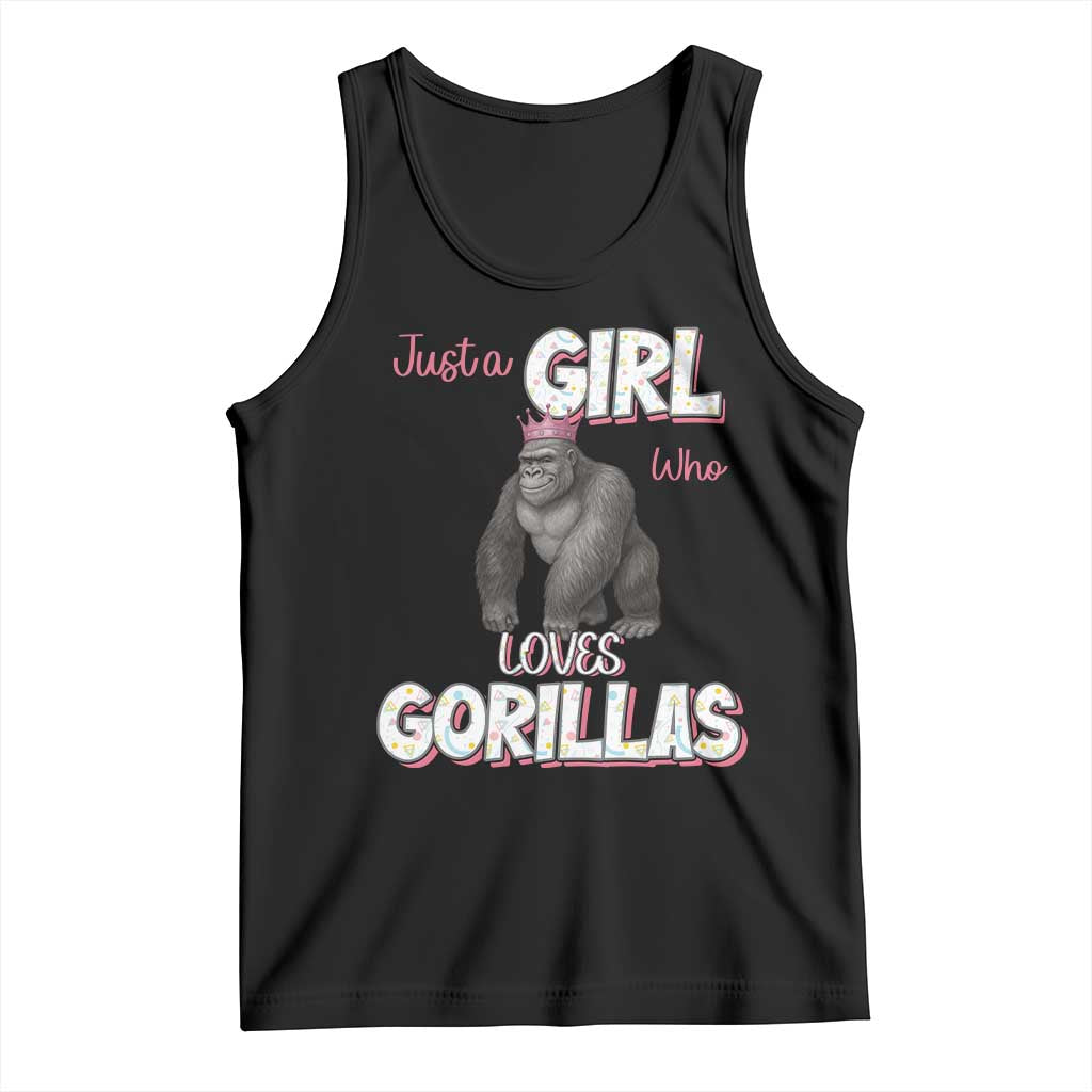 Gorilla Lover Gift Tank Top Just A Girl Who Loves Gorillas TS12 Black Print Your Wear