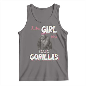 Gorilla Lover Gift Tank Top Just A Girl Who Loves Gorillas TS12 Deep Heather Print Your Wear