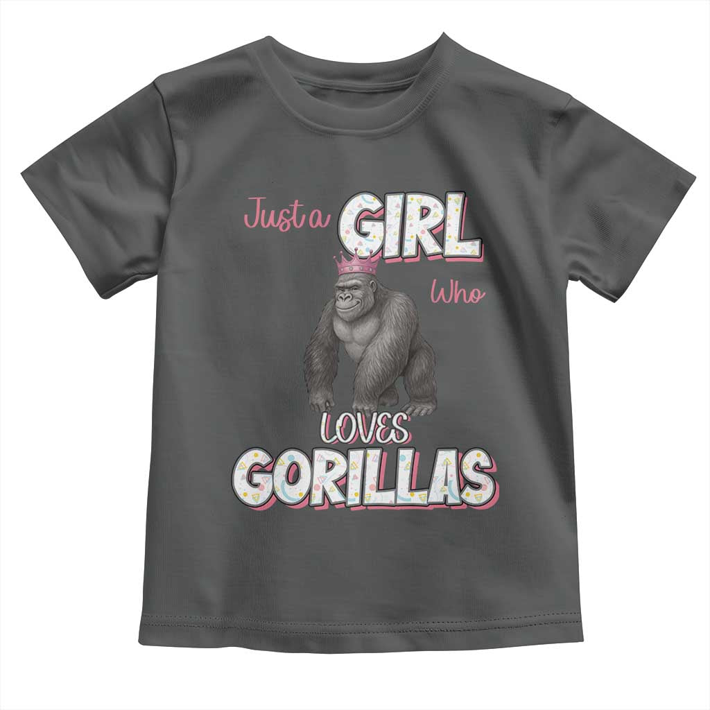 Gorilla Lover Gift Toddler T Shirt Just A Girl Who Loves Gorillas TS12 Dark Heather Print Your Wear