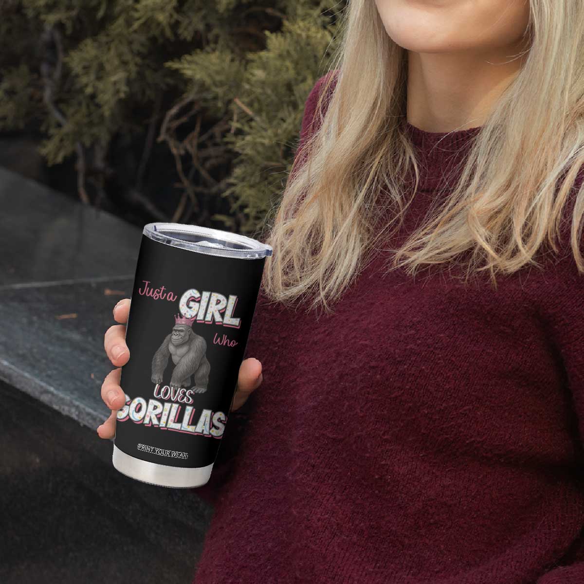 Gorilla Lover Gift Tumbler Cup Just A Girl Who Loves Gorillas TS12 Print Your Wear