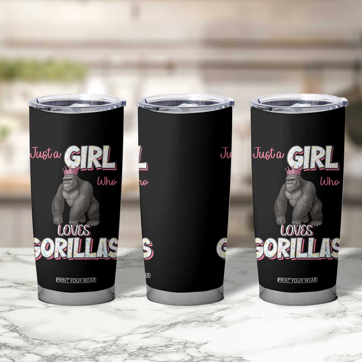 Gorilla Lover Gift Tumbler Cup Just A Girl Who Loves Gorillas TS12 Print Your Wear