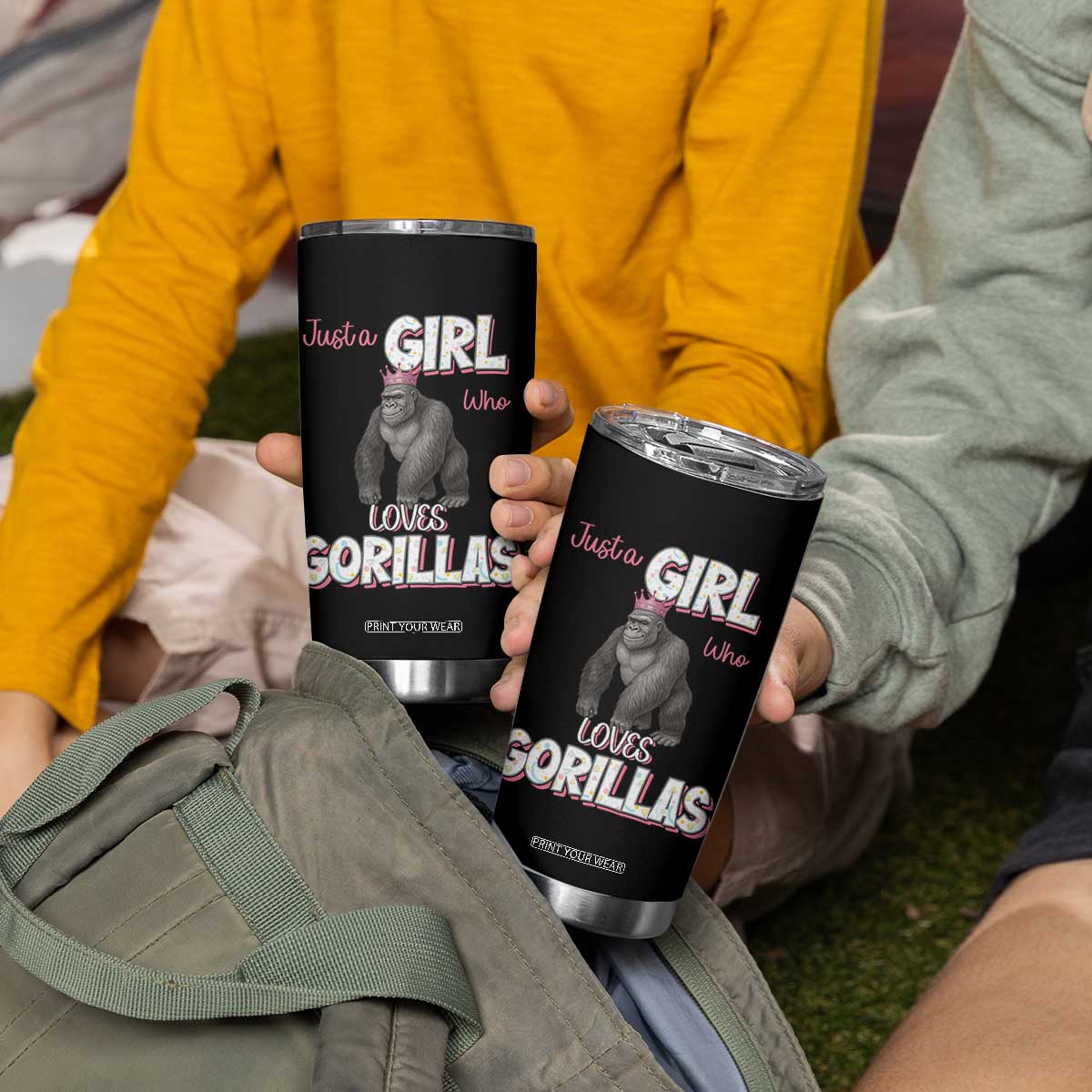 Gorilla Lover Gift Tumbler Cup Just A Girl Who Loves Gorillas TS12 Print Your Wear