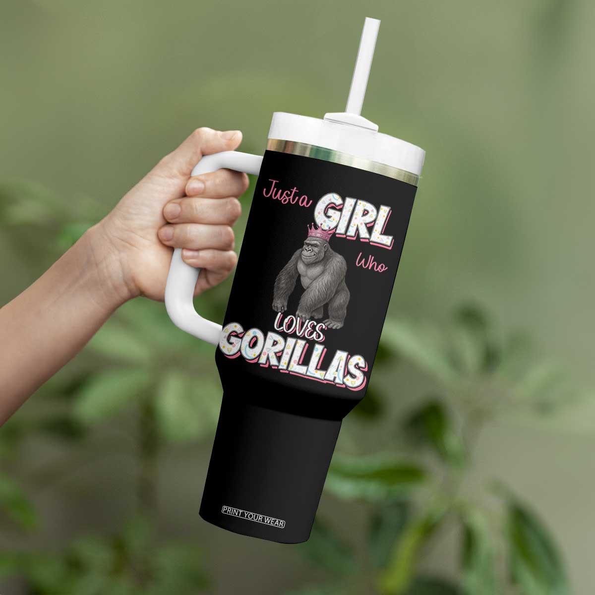 Gorilla Lover Gift Tumbler With Handle Just A Girl Who Loves Gorillas TS12 Print Your Wear