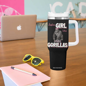 Gorilla Lover Gift Tumbler With Handle Just A Girl Who Loves Gorillas TS12 Print Your Wear
