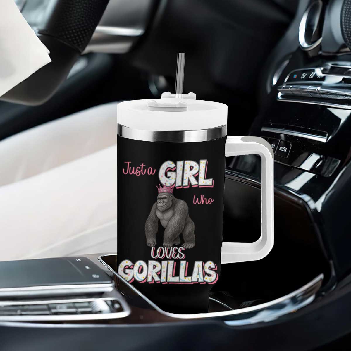 Gorilla Lover Gift Tumbler With Handle Just A Girl Who Loves Gorillas TS12 Print Your Wear
