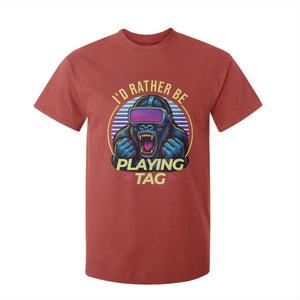 VR Gamer Gorilla T Shirt For Kid Id Rather Be Playing Tag Gift TS12 Red Print Your Wear
