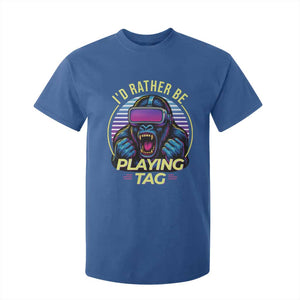 VR Gamer Gorilla T Shirt For Kid Id Rather Be Playing Tag Gift TS12 Royal Blue Print Your Wear