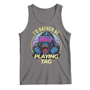 VR Gamer Gorilla Tank Top Id Rather Be Playing Tag Gift TS12 Deep Heather Print Your Wear