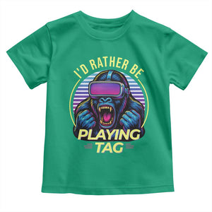 VR Gamer Gorilla Toddler T Shirt Id Rather Be Playing Tag Gift TS12 Irish Green Print Your Wear