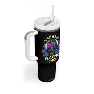 VR Gamer Gorilla Tumbler With Handle Id Rather Be Playing Tag Gift TS12 Print Your Wear