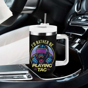VR Gamer Gorilla Tumbler With Handle Id Rather Be Playing Tag Gift TS12 Print Your Wear