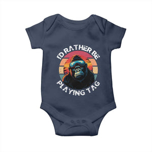 Funny Gorilla Lover Baby Onesie Id Rather Be Playing Tag VR Game TS12 Navy Print Your Wear