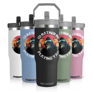 Funny Gorilla Lover Flip Straw Tumbler Id Rather Be Playing Tag VR Game TS12 Print Your Wear