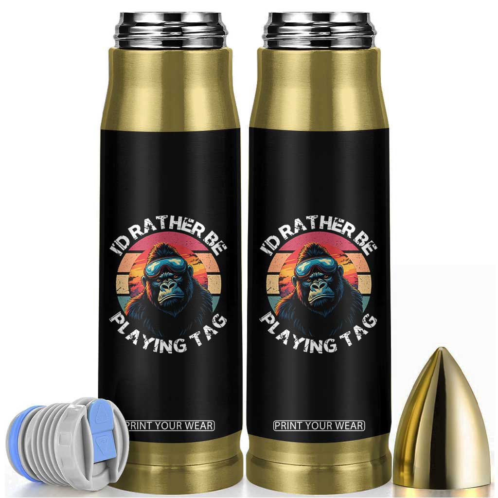 Funny Gorilla Lover Bullet Tumbler Id Rather Be Playing Tag VR Game TS12 Black Print Your Wear