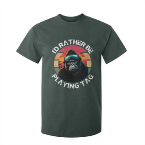 Funny Gorilla Lover T Shirt For Kid Id Rather Be Playing Tag VR Game TS12 Dark Forest Green Print Your Wear