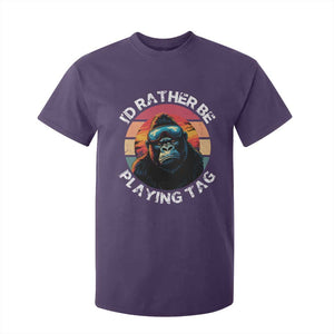 Funny Gorilla Lover T Shirt For Kid Id Rather Be Playing Tag VR Game TS12 Purple Print Your Wear