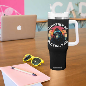 Funny Gorilla Lover Tumbler With Handle Id Rather Be Playing Tag VR Game TS12 Print Your Wear