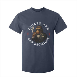 Cigars And Bad Decisions T Shirt For Kid Funny Gorilla Gift TS12 Navy Print Your Wear