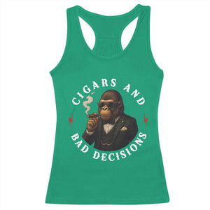 Cigars And Bad Decisions Racerback Tank Top Funny Gorilla Gift TS12 Irish Green Print Your Wear