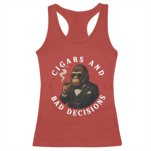Cigars And Bad Decisions Racerback Tank Top Funny Gorilla Gift TS12 Red Print Your Wear