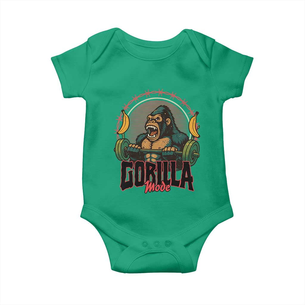 Fitness Lover Gift Baby Onesie Gorilla Mode TS12 Irish Green Print Your Wear