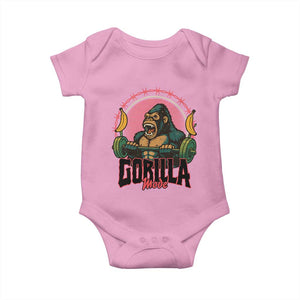 Fitness Lover Gift Baby Onesie Gorilla Mode TS12 Light Pink Print Your Wear