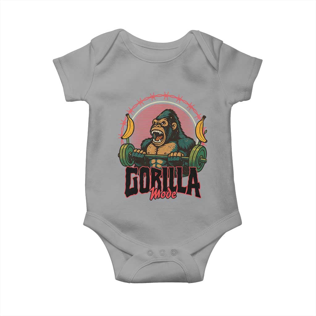 Fitness Lover Gift Baby Onesie Gorilla Mode TS12 Sport Gray Print Your Wear