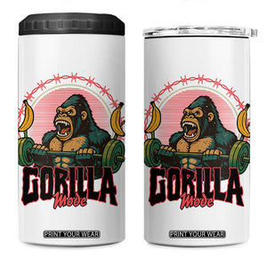 Fitness Lover Gift 4 in 1 Can Cooler Tumbler Gorilla Mode TS12 One Size: 16 oz White Print Your Wear
