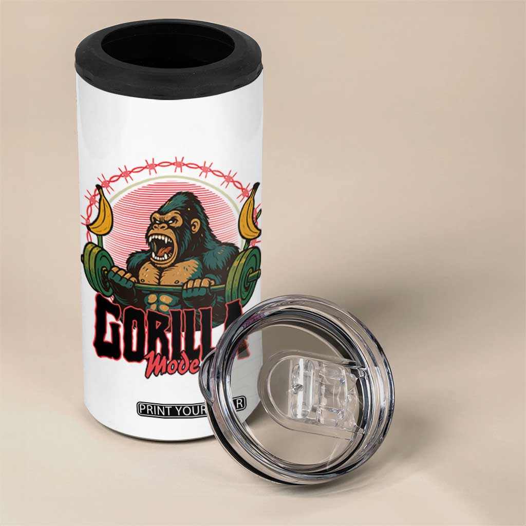 Fitness Lover Gift 4 in 1 Can Cooler Tumbler Gorilla Mode TS12 Print Your Wear
