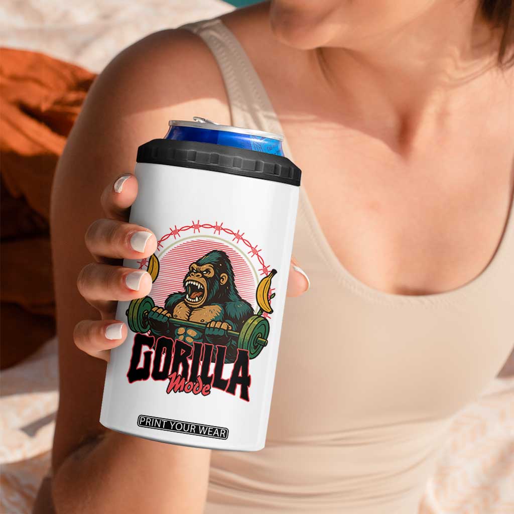 Fitness Lover Gift 4 in 1 Can Cooler Tumbler Gorilla Mode TS12 Print Your Wear