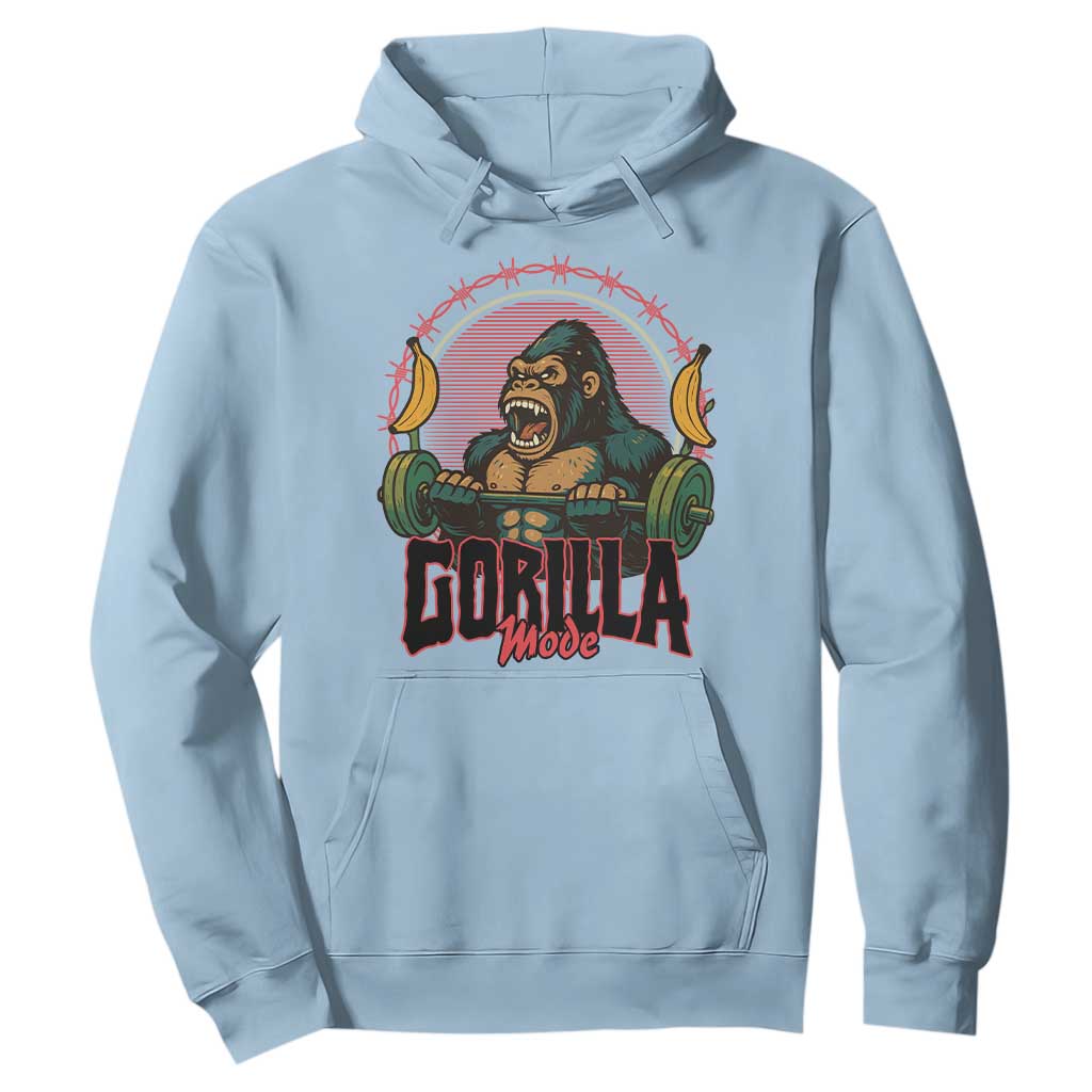 Fitness Lover Gift Hoodie Gorilla Mode TS12 Light Blue Print Your Wear