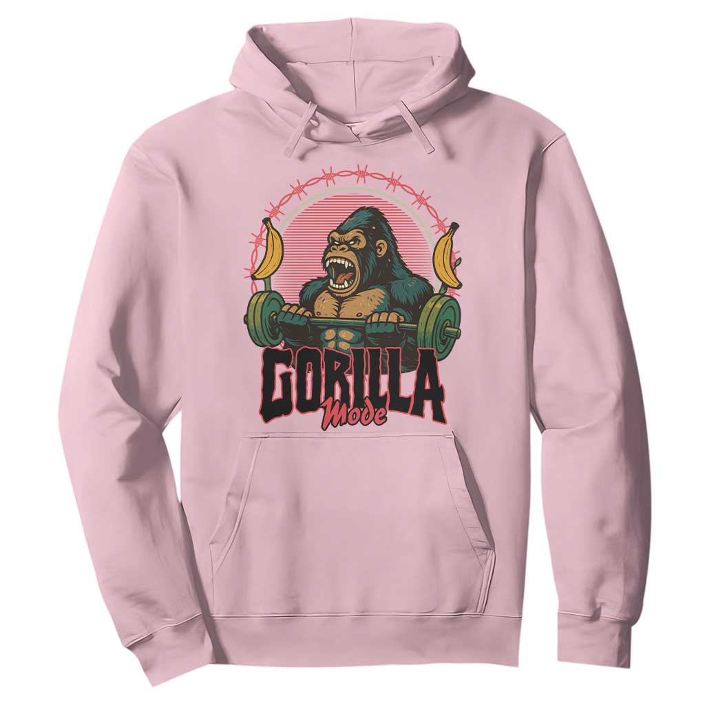 Fitness Lover Gift Hoodie Gorilla Mode TS12 Light Pink Print Your Wear