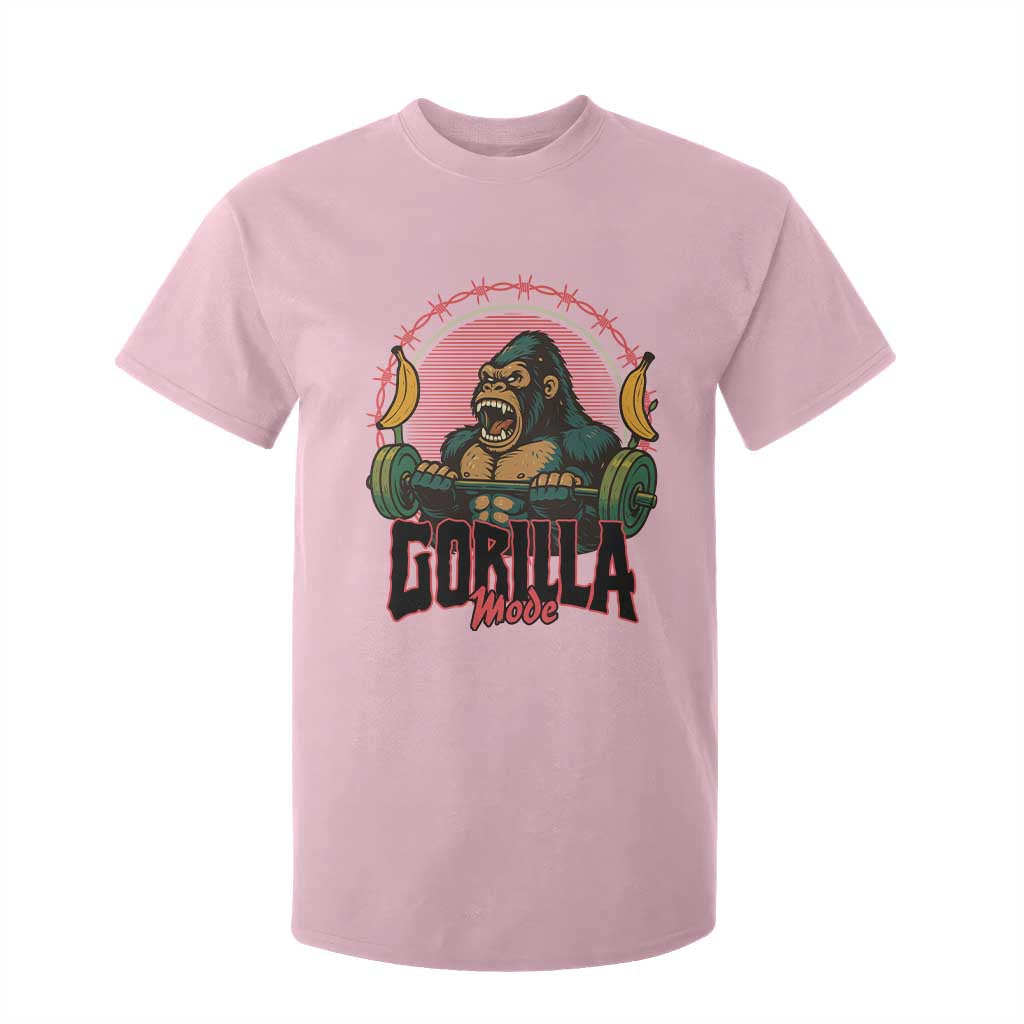 Fitness Lover Gift T Shirt For Kid Gorilla Mode TS12 Light Pink Print Your Wear