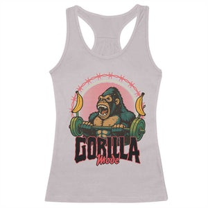 Fitness Lover Gift Racerback Tank Top Gorilla Mode TS12 Ice Gray Print Your Wear