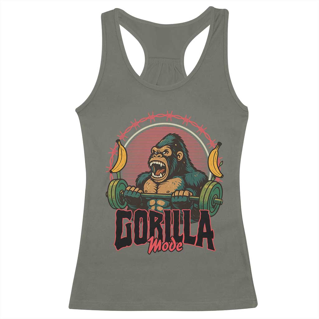 Fitness Lover Gift Racerback Tank Top Gorilla Mode TS12 Military Green Print Your Wear