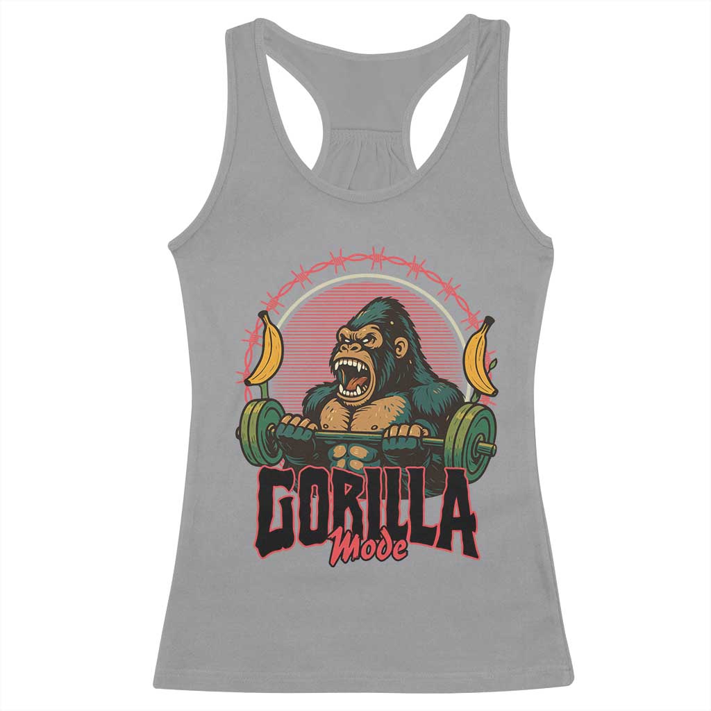 Fitness Lover Gift Racerback Tank Top Gorilla Mode TS12 Sport Gray Print Your Wear