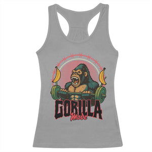 Fitness Lover Gift Racerback Tank Top Gorilla Mode TS12 Sport Gray Print Your Wear