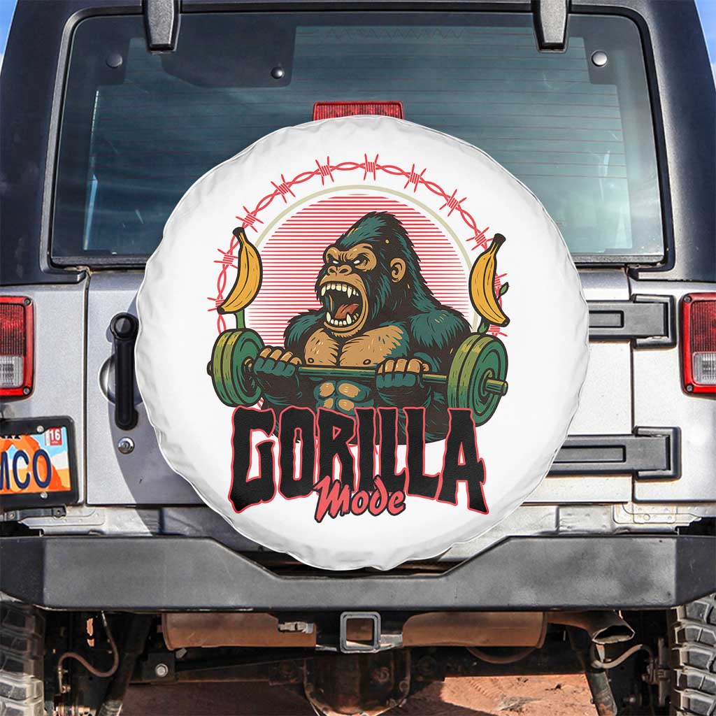 Fitness Lover Gift Spare Tire Cover Gorilla Mode TS12 No hole White Print Your Wear