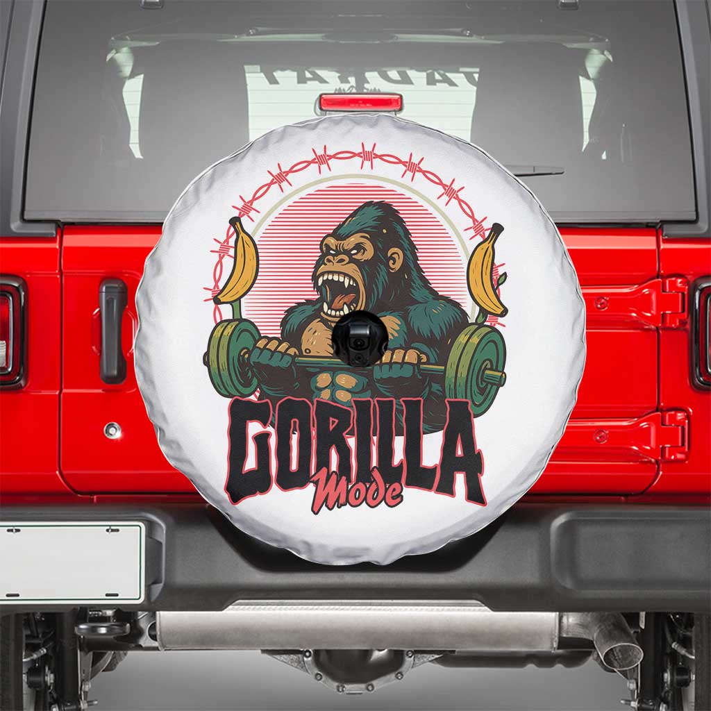 Fitness Lover Gift Spare Tire Cover Gorilla Mode TS12 White Print Your Wear