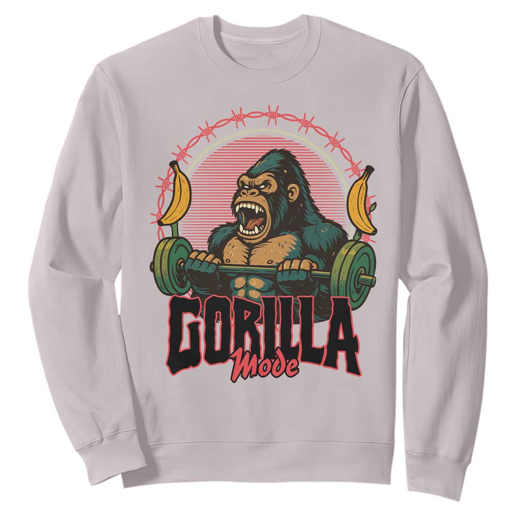Fitness Lover Gift Sweatshirt Gorilla Mode TS12 Ice Gray Print Your Wear