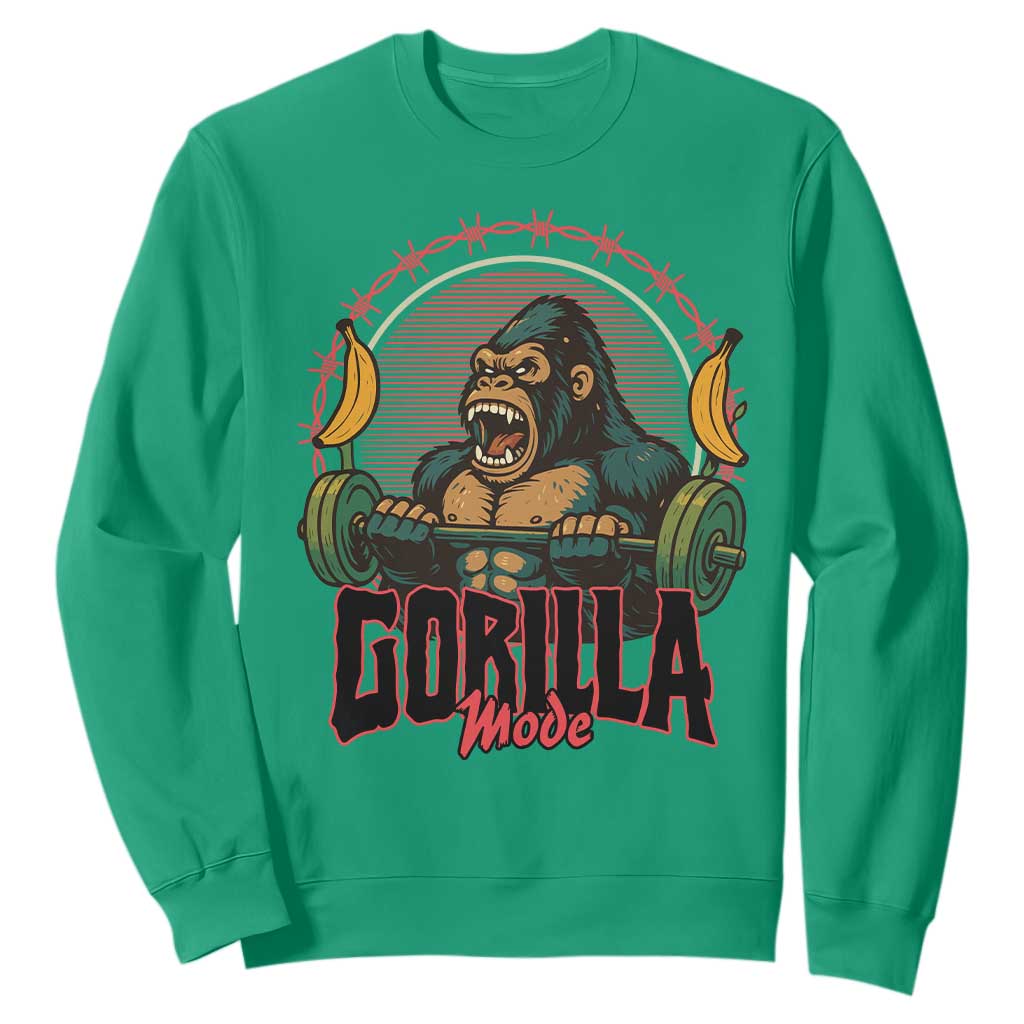 Fitness Lover Gift Sweatshirt Gorilla Mode TS12 Irish Green Print Your Wear