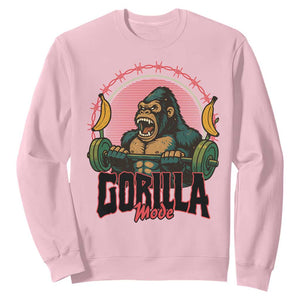 Fitness Lover Gift Sweatshirt Gorilla Mode TS12 Light Pink Print Your Wear