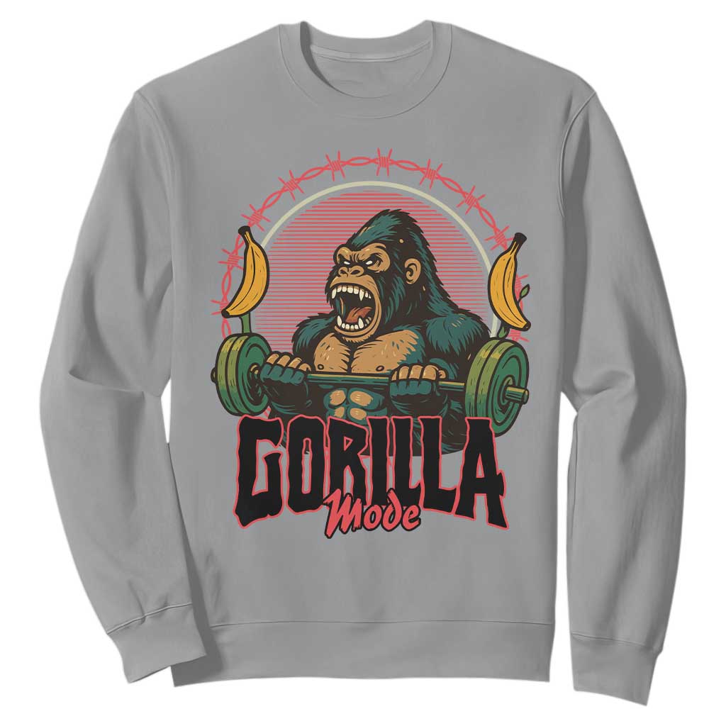 Fitness Lover Gift Sweatshirt Gorilla Mode TS12 Sport Gray Print Your Wear