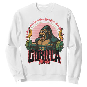 Fitness Lover Gift Sweatshirt Gorilla Mode TS12 White Print Your Wear