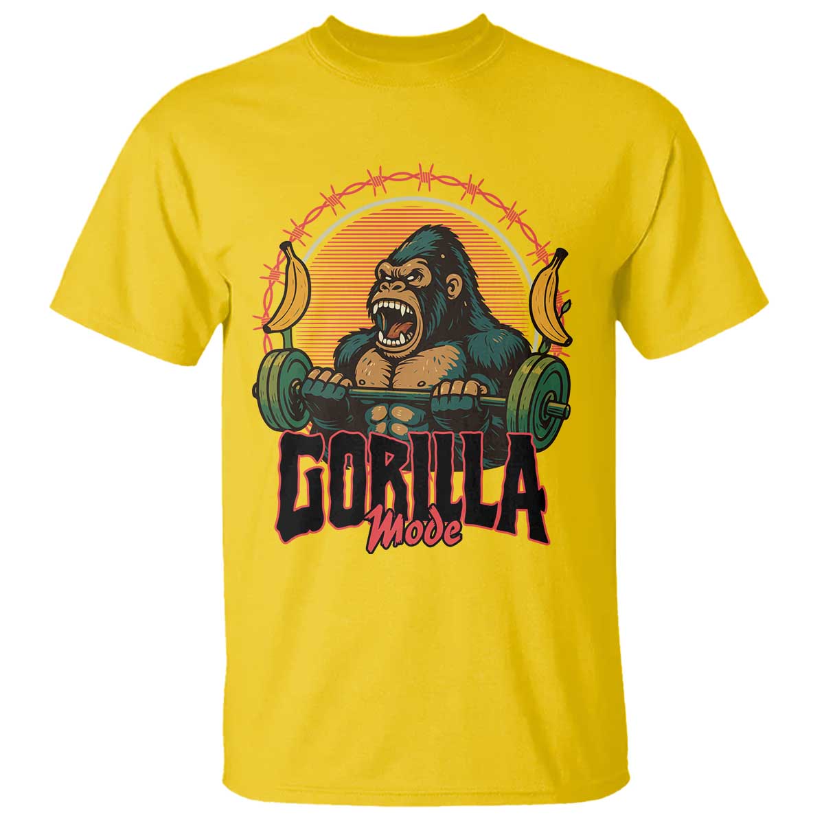Fitness Lover Gift T Shirt Gorilla Mode TS12 Daisy Print Your Wear