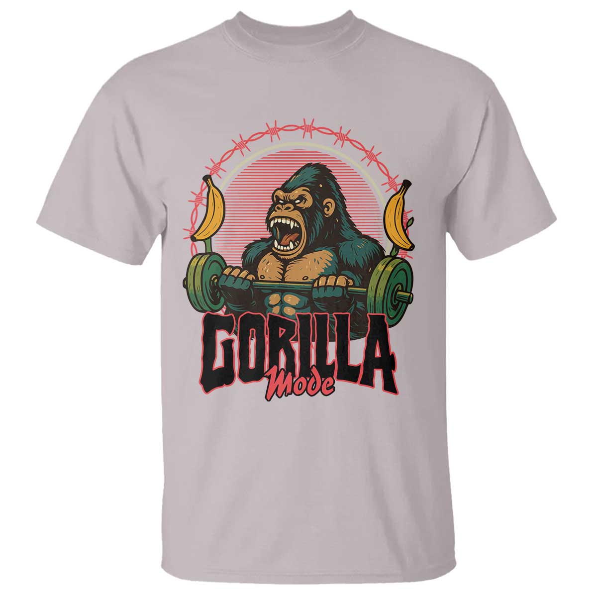 Fitness Lover Gift T Shirt Gorilla Mode TS12 Ice Gray Print Your Wear
