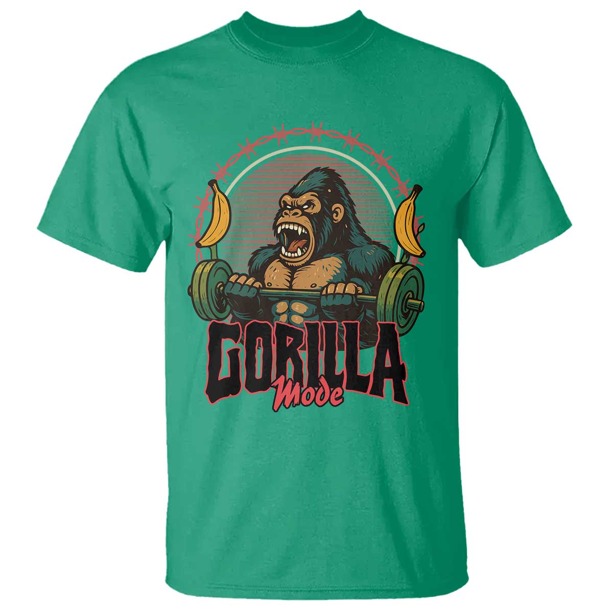 Fitness Lover Gift T Shirt Gorilla Mode TS12 Irish Green Print Your Wear