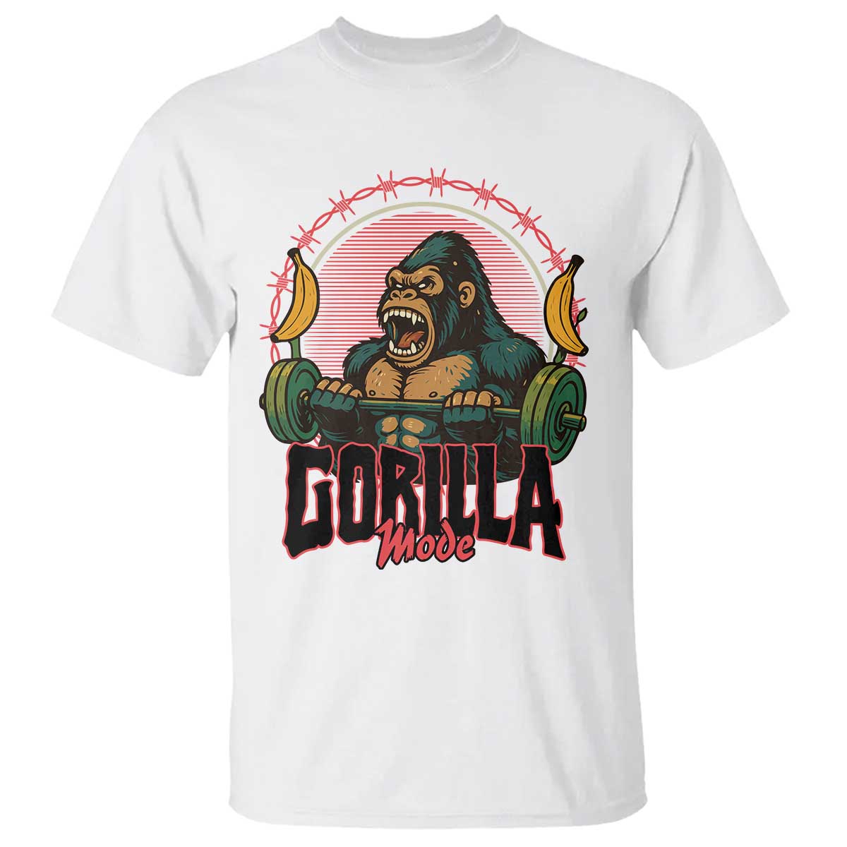 Fitness Lover Gift T Shirt Gorilla Mode TS12 White Print Your Wear