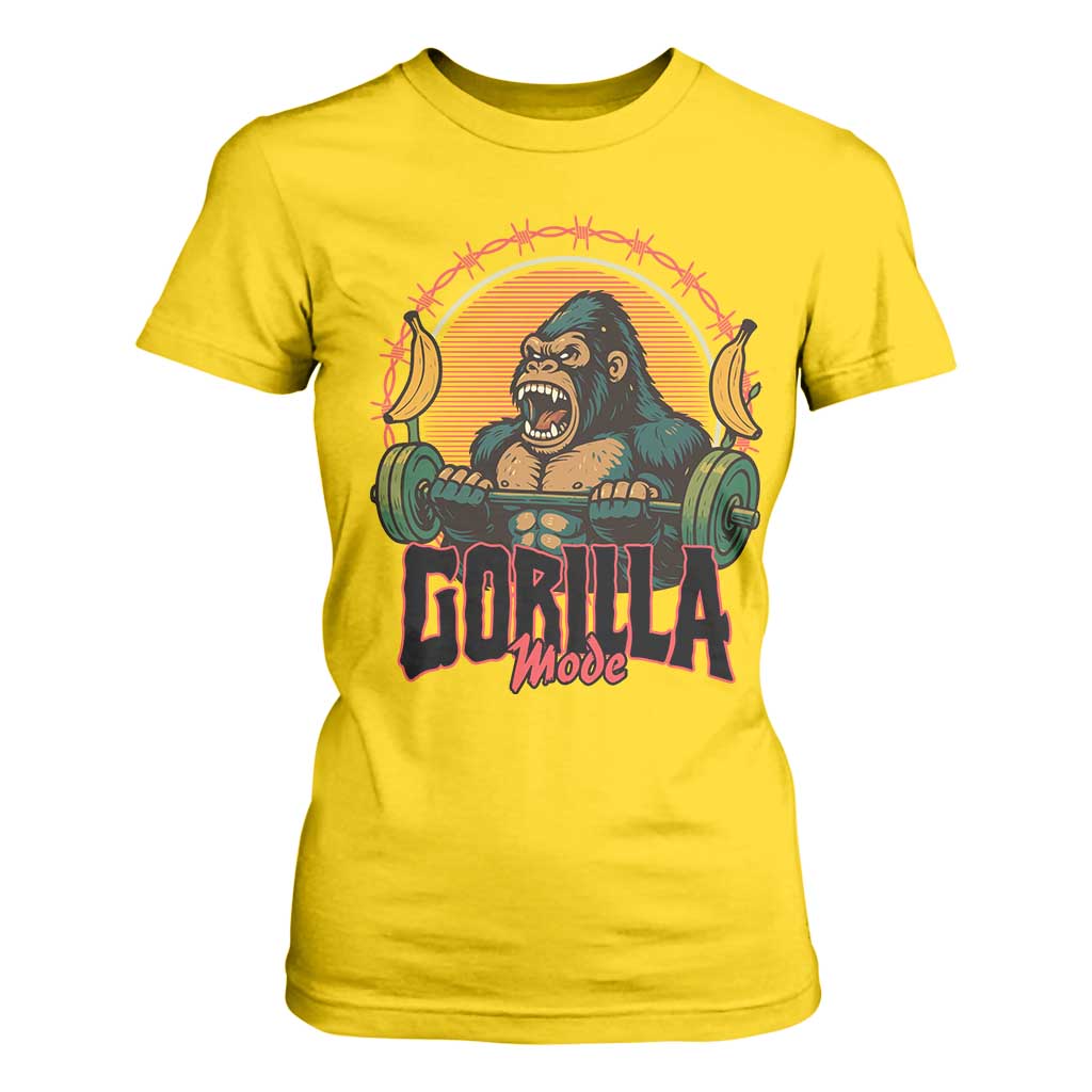 Fitness Lover Gift T Shirt For Women Gorilla Mode TS12 Daisy Print Your Wear